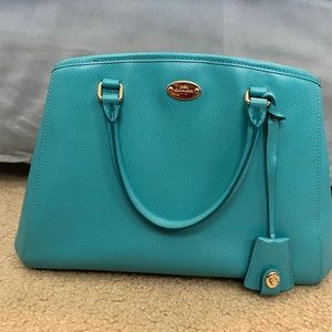 Coach purse teal with strap